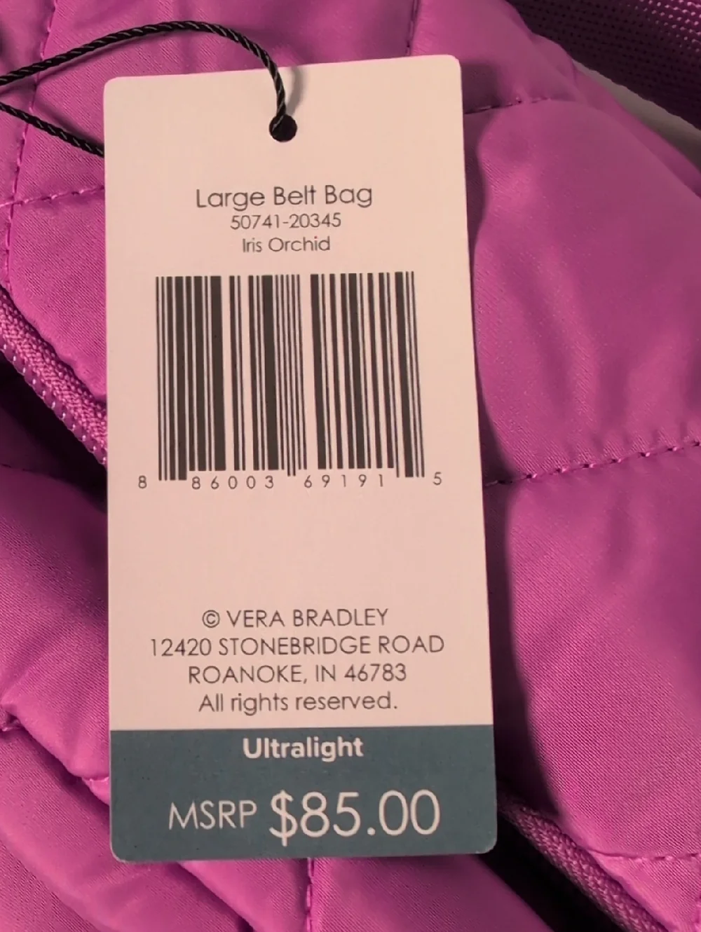 Vera Bradley Outlet Large Belt Bag in Irish Orchid Ultralight